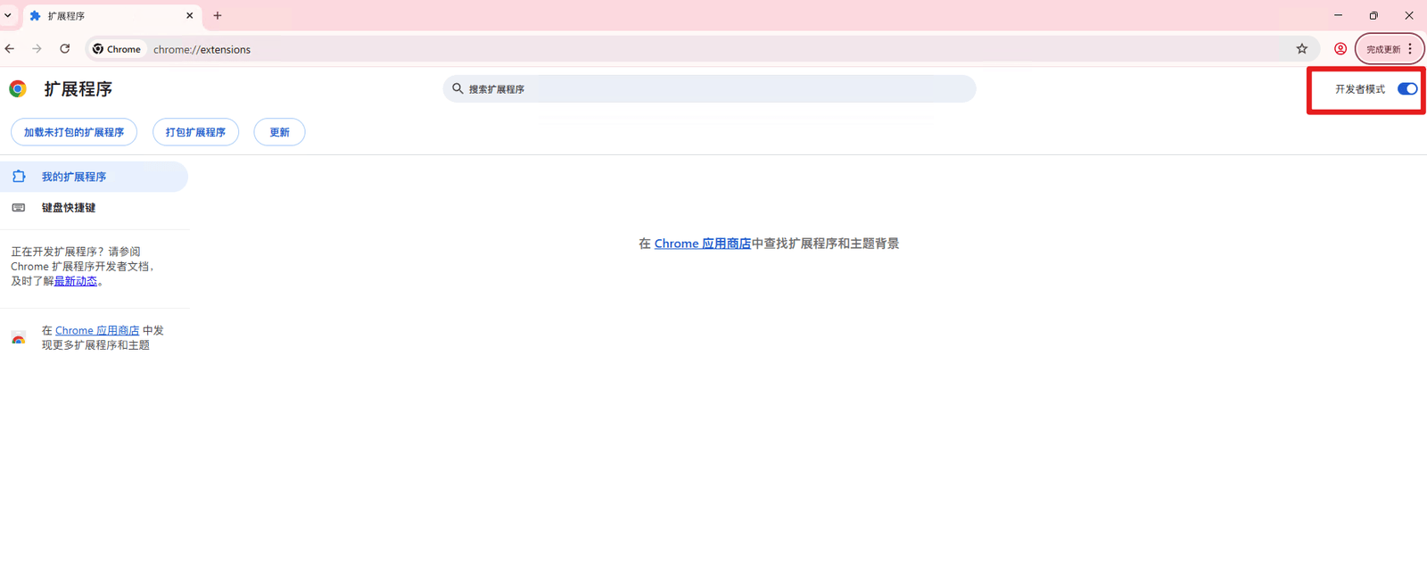 확장 프로그램 관리 페이지